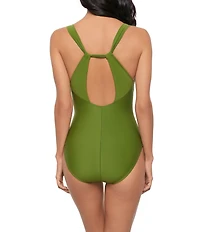 Magicsuit Solid Dakota V-Neck Twist Back Soft Cup One Piece Swimsuit