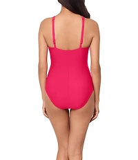 Magicsuit Solid Edith Floral Keyhole Halter Neck One Piece Swimsuit