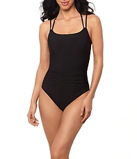 Magicsuit Solid Sigourney Scoop Neck Underwire Strappy Back One Piece Swimsuit