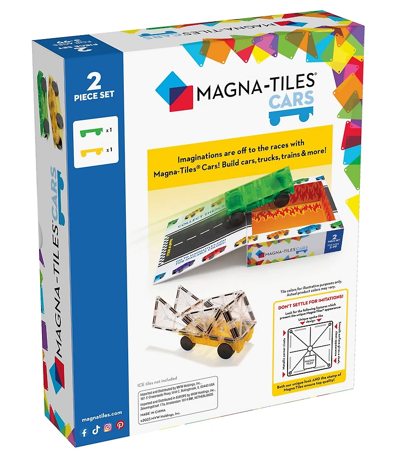 Magna-Tiles® STEM Approved Cars 2-Piece Expansion Set