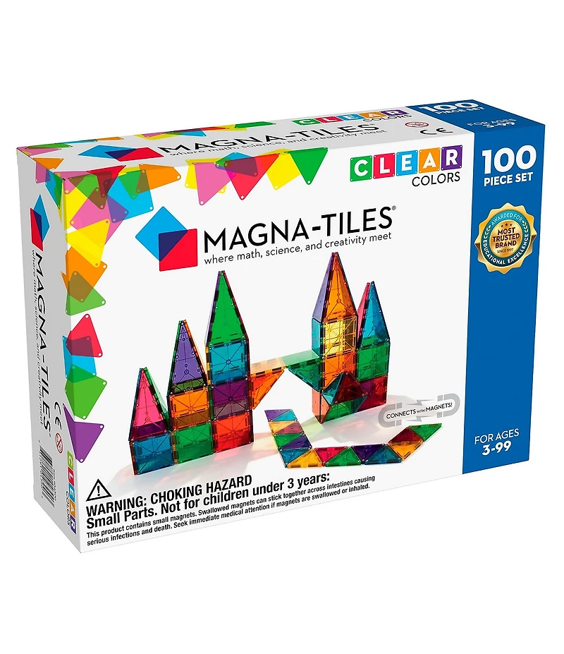 Magna-Tiles® STEM Approved Clear Colors 100-Piece Set