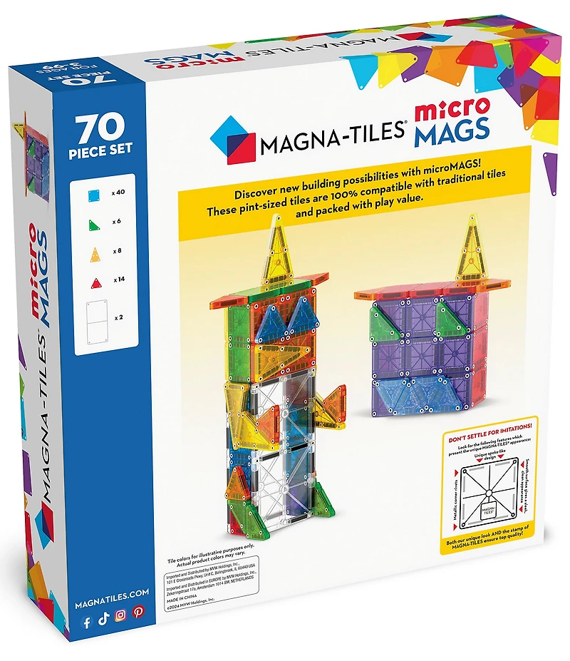 Magna-Tiles® MicroMAGS 70-Piece Deluxe Set