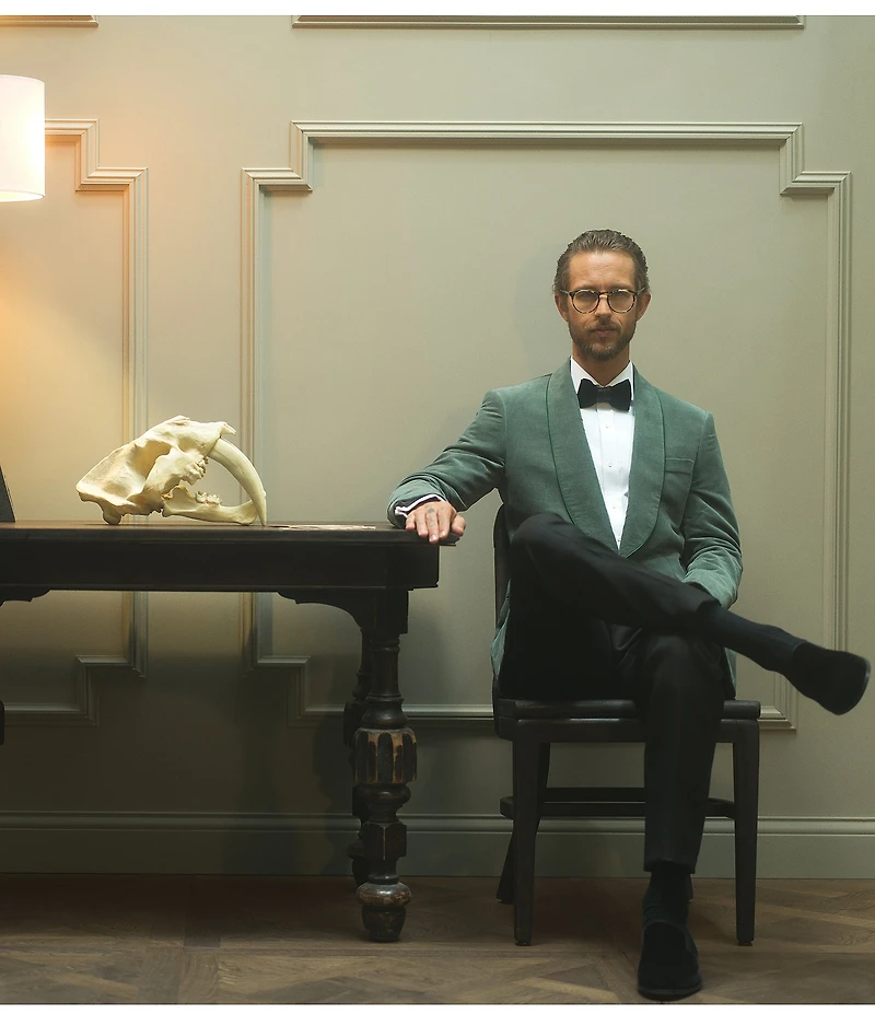 Magnanni Men's Dorio Venetian Velvet Grosgrain Piping Slip-On Loafers