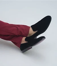 Magnanni Men's Dorio Venetian Velvet Grosgrain Piping Slip-On Loafers