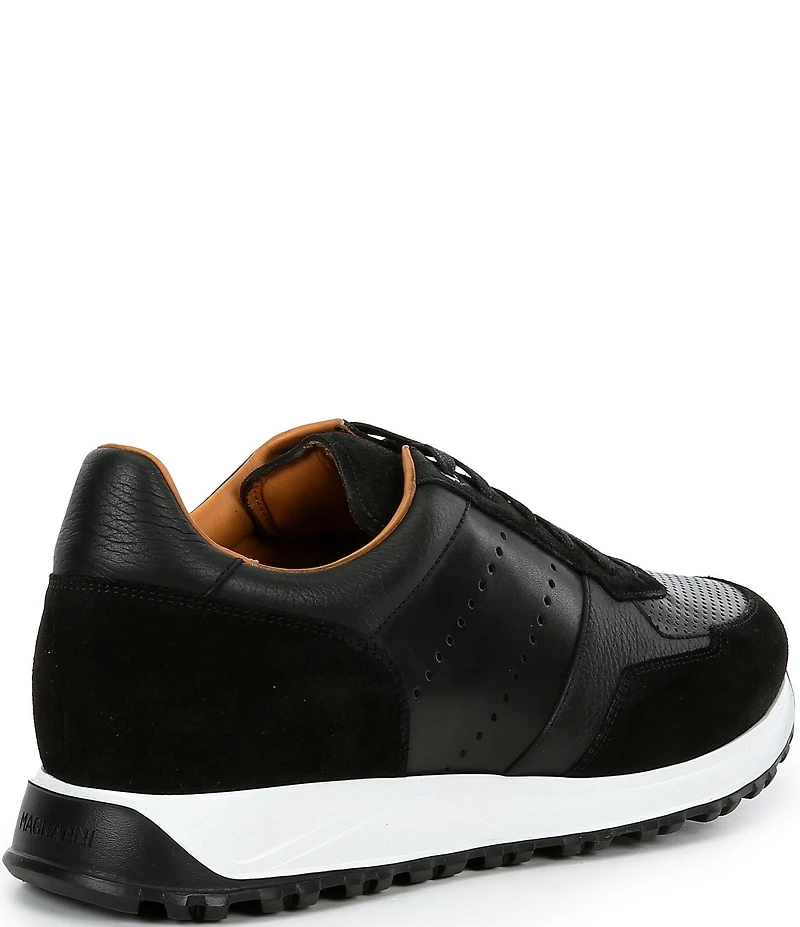 Magnanni Men's Cairo Perforated Leather and Suede Sneakers