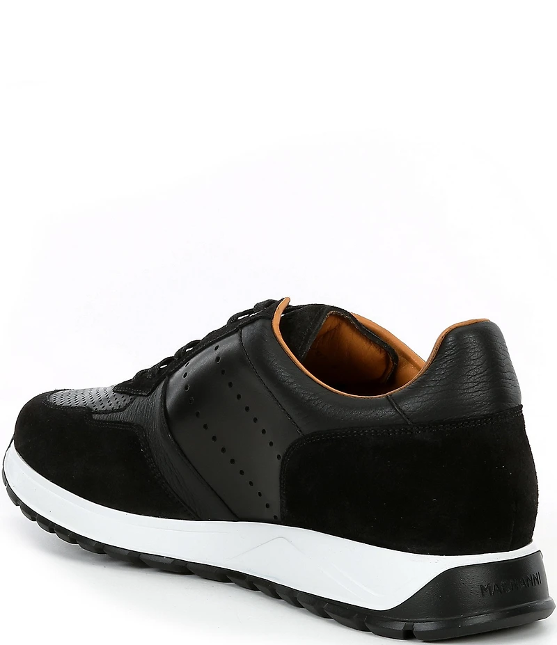 Magnanni Men's Cairo Perforated Leather and Suede Sneakers