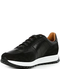 Magnanni Men's Cairo Perforated Leather and Suede Sneakers