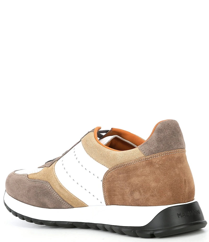 Magnanni Men's Cairo Perforated Leather and Suede Sneakers