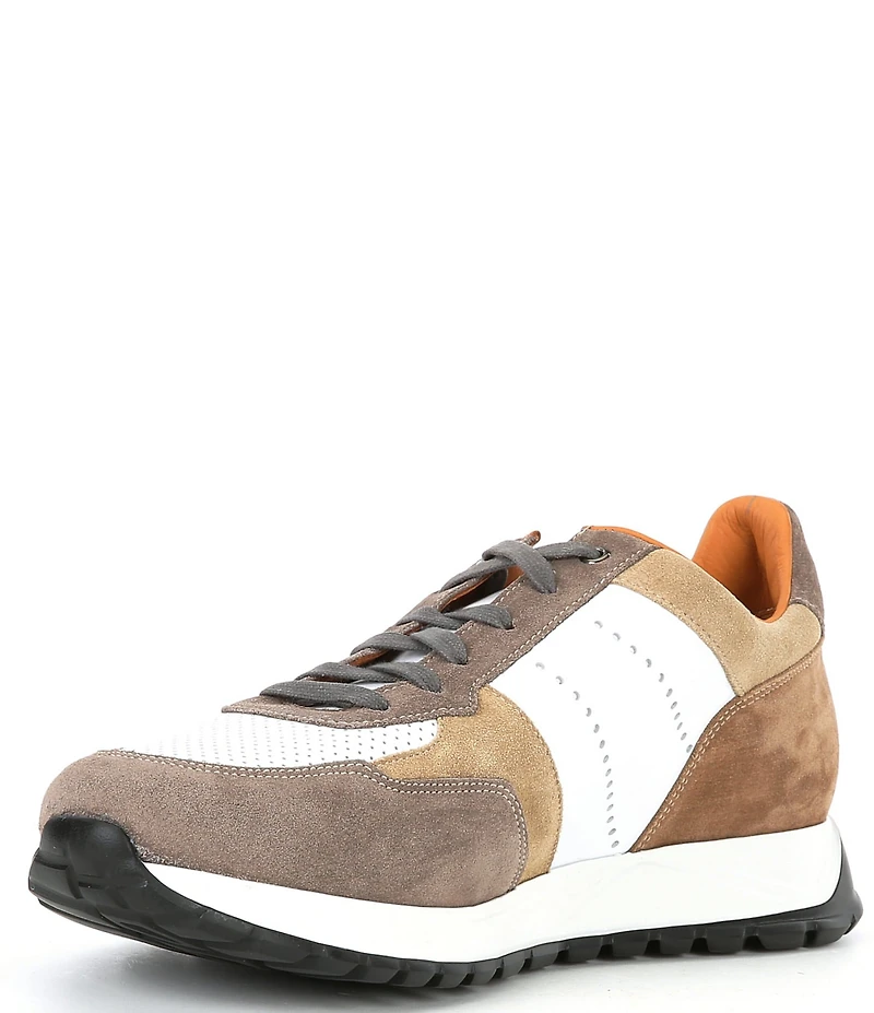 Magnanni Men's Cairo Perforated Leather and Suede Sneakers