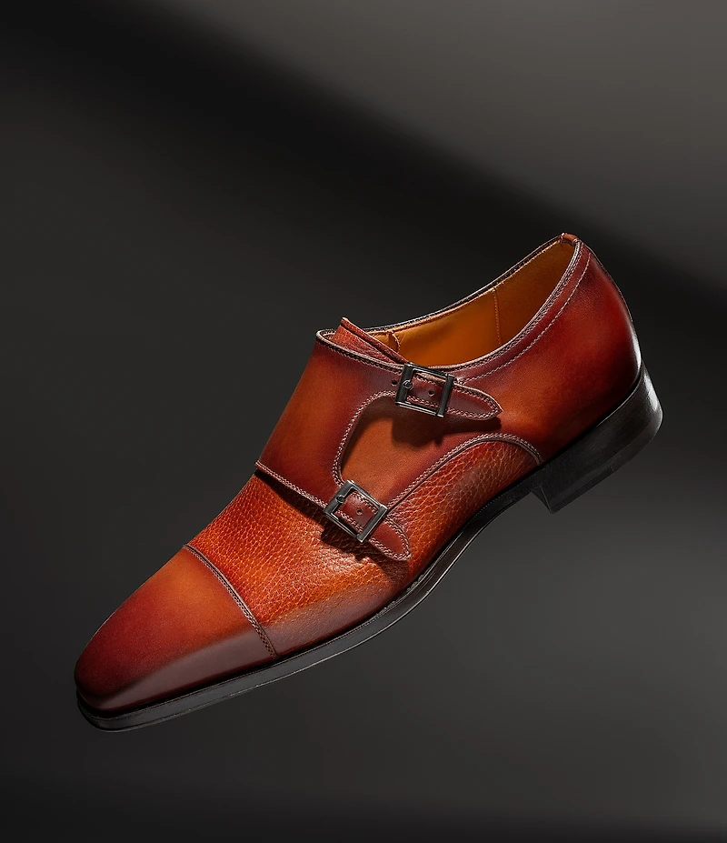 Magnanni Men's Miura Double Monk Strap Cap Toe Dress Shoes