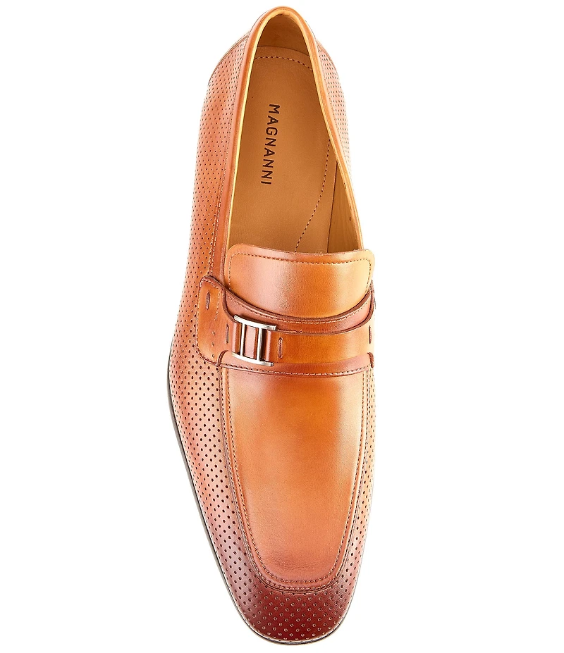 Magnanni Men's Salas Bit Buckle Leather Loafers