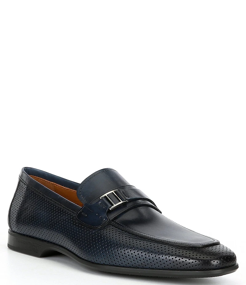 Magnanni Men's Salas Bit Buckle Leather Loafers