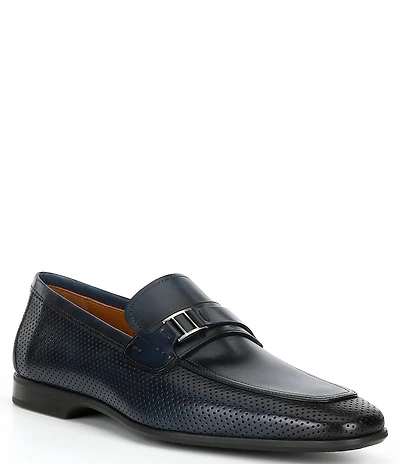 Magnanni Men's Salas Bit Buckle Leather Loafers