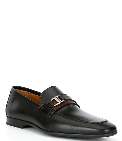Magnanni Men's Soto Bit Buckle Leather Loafers