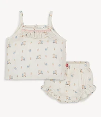 Magnetic Me® Baby Girls Penguin Printed Gauze Tank Top & Bloomer Set