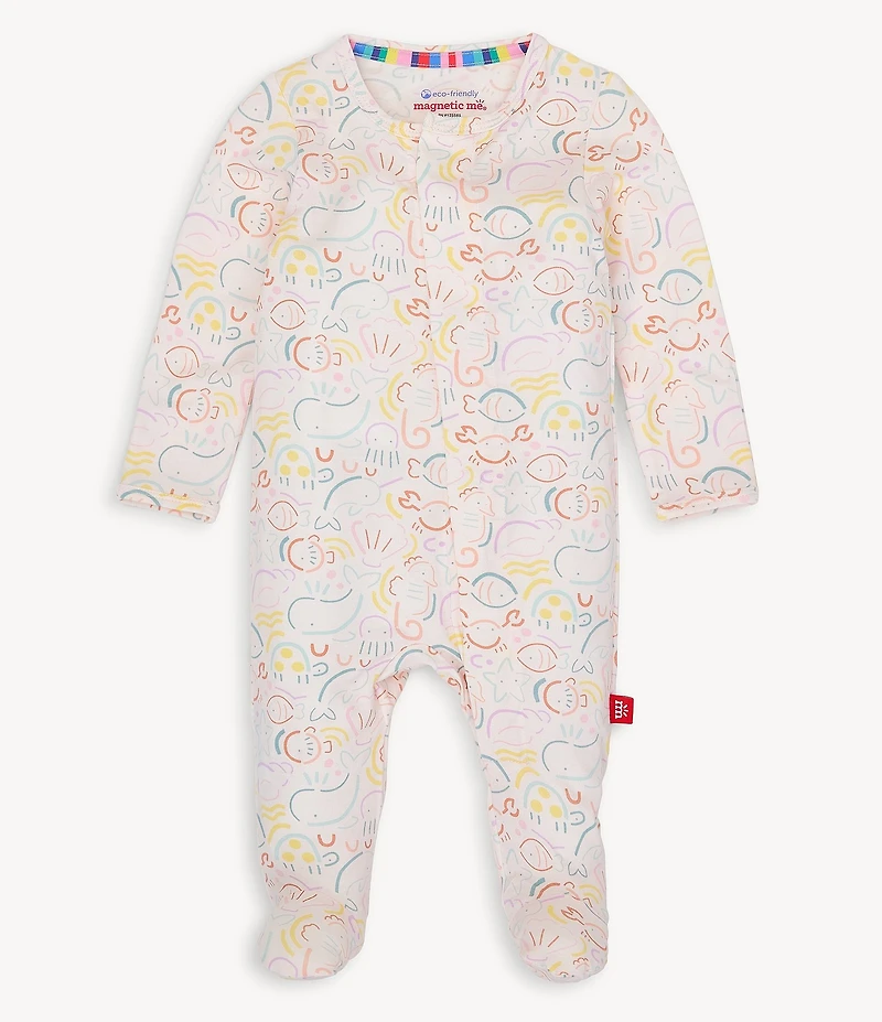 Magnetic Me Baby Girls Long-Sleeve Great So-Fish-Ticated Footed Coverall