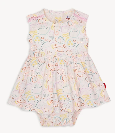 Magnetic Me Baby Girls So-Fish-Ticated Sleeveless Skirted Bodysuit Dress