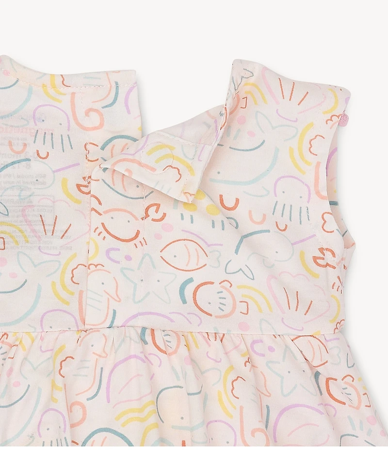 Magnetic Me Baby Girls So-Fish-Ticated Sleeveless Skirted Bodysuit Dress