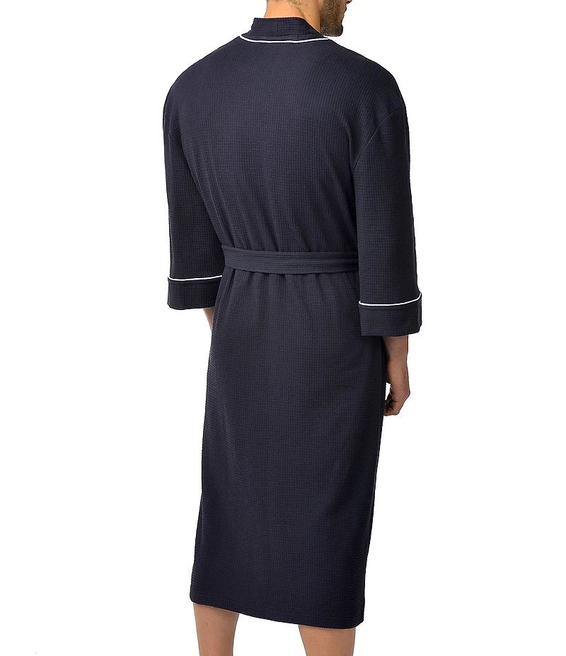 Majestic Big & Tall Long Sleeve Kimono Style Waffle Knit Robe