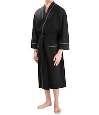 Majestic Big & Tall Long Sleeve Kimono Style Waffle Knit Robe
