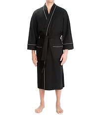 Majestic Big & Tall Long Sleeve Kimono Style Waffle Knit Robe