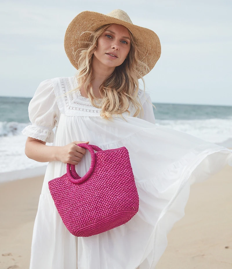 Mar Y Sol Serena Straw Mini Tote Bag
