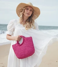 Mar Y Sol Serena Straw Mini Tote Bag