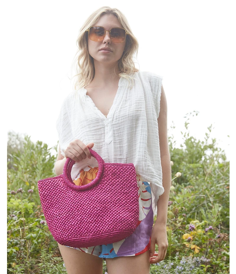 Mar Y Sol Serena Straw Mini Tote Bag