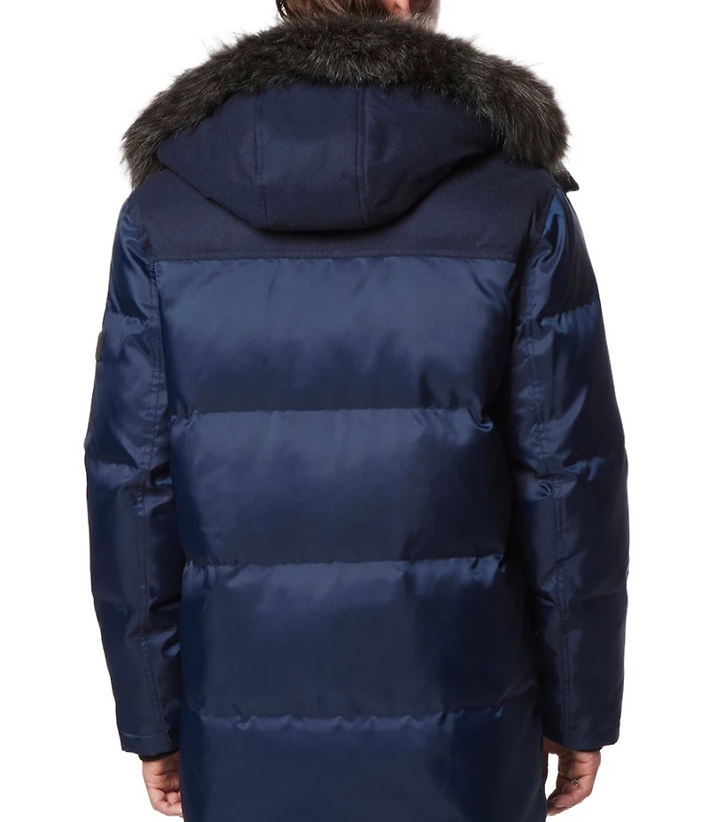 Marc New York Tripp Herringbone And Oxford Fabric Blocking Down Ski Coat
