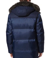 Marc New York Tripp Herringbone And Oxford Fabric Blocking Down Ski Coat