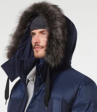Marc New York Tripp Herringbone And Oxford Fabric Blocking Down Ski Coat
