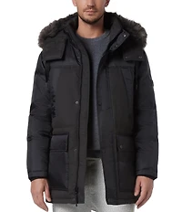 Marc New York Tripp Herringbone And Oxford Fabric Blocking Down Ski Coat