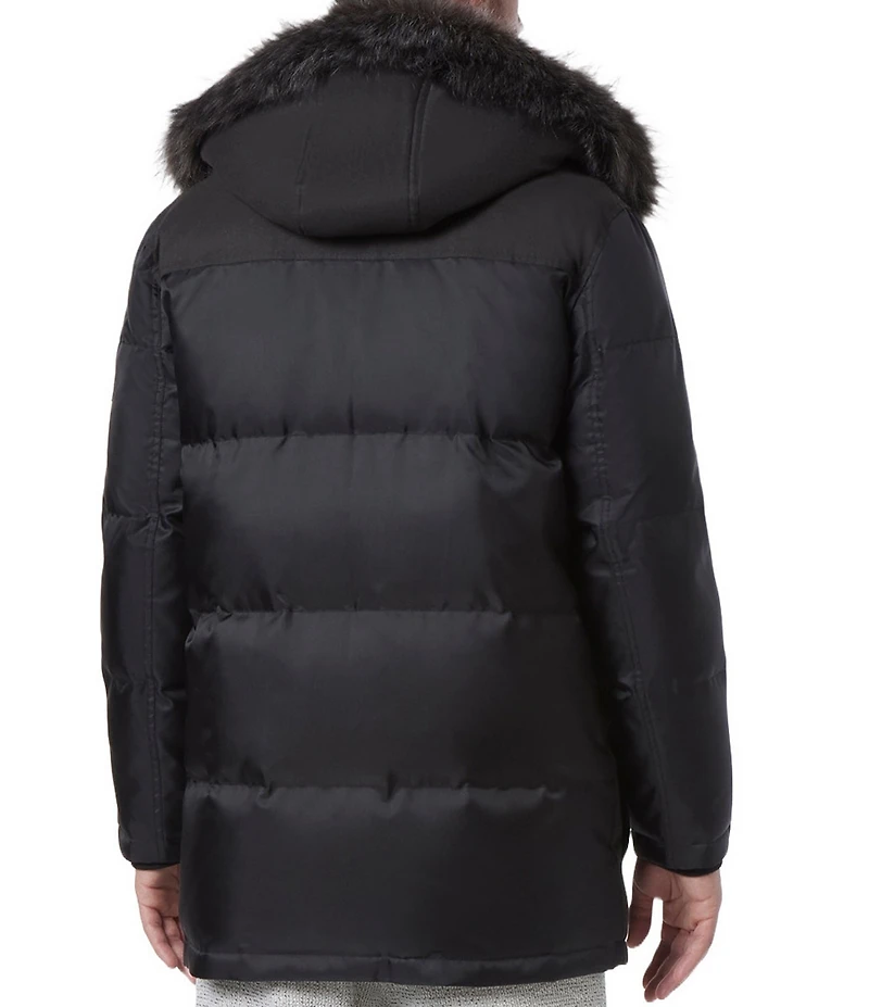 Marc New York Tripp Herringbone And Oxford Fabric Blocking Down Ski Coat