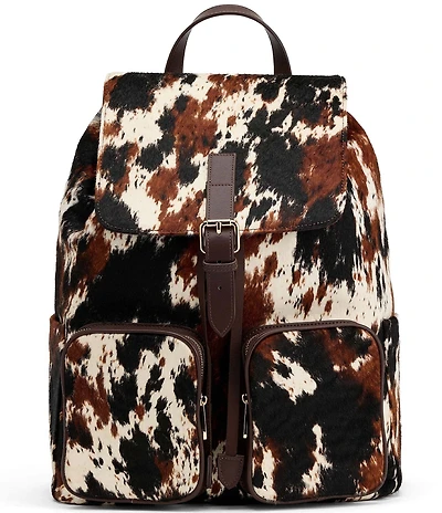 Marc Nolan Cow Print Pony Hair Soho Backpack