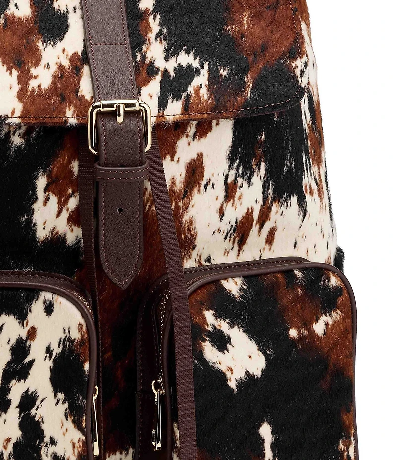 Marc Nolan Cow Print Pony Hair Soho Backpack