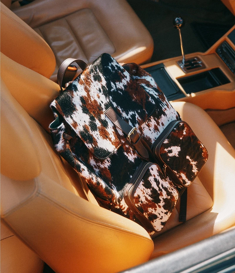 Marc Nolan Cow Print Pony Hair Soho Backpack