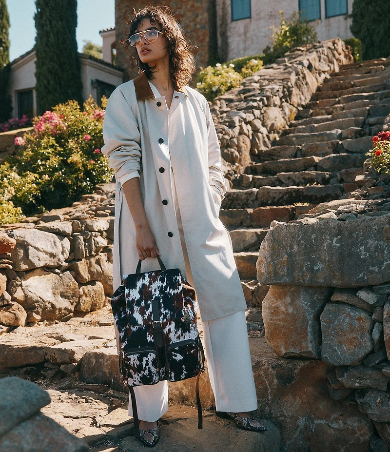 Marc Nolan Cow Print Pony Hair Soho Backpack