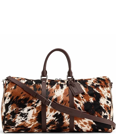 Marc Nolan Large Cow Print Weekender Duffel Bag
