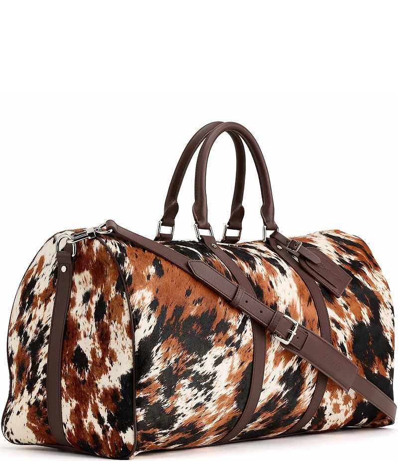 Marc Nolan Large Cow Print Weekender Duffel Bag