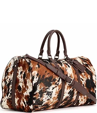 Marc Nolan Large Cow Print Weekender Duffel Bag