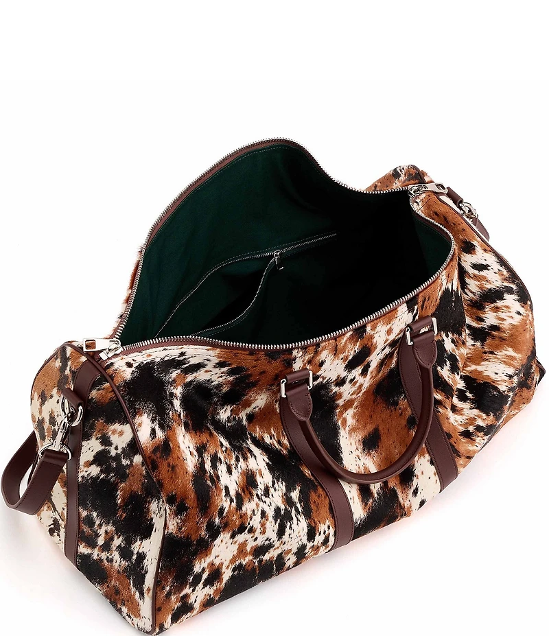 Marc Nolan Large Cow Print Weekender Duffel Bag