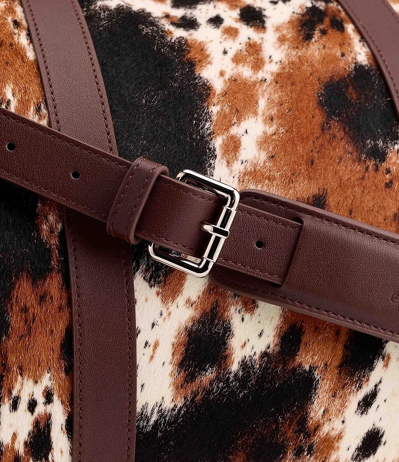 Marc Nolan Large Cow Print Weekender Duffel Bag