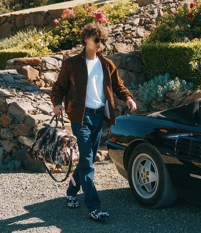 Marc Nolan Large Cow Print Weekender Duffel Bag