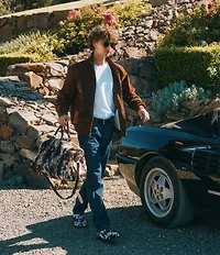 Marc Nolan Large Cow Print Weekender Duffel Bag