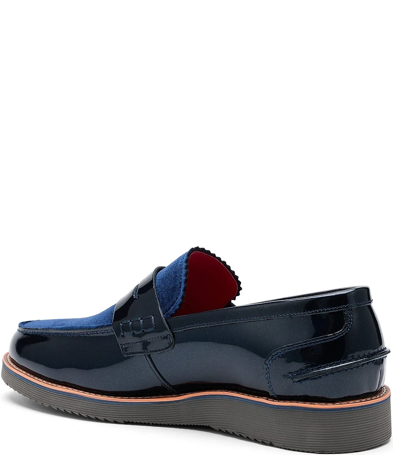 Marc Nolan Men's Abe Patent Leather and Suede Penny Loafers