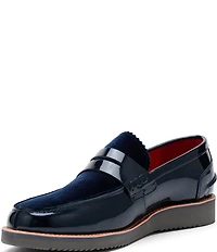 Marc Nolan Men's Abe Patent Leather and Suede Penny Loafers