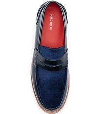 Marc Nolan Men's Abe Patent Leather and Suede Penny Loafers