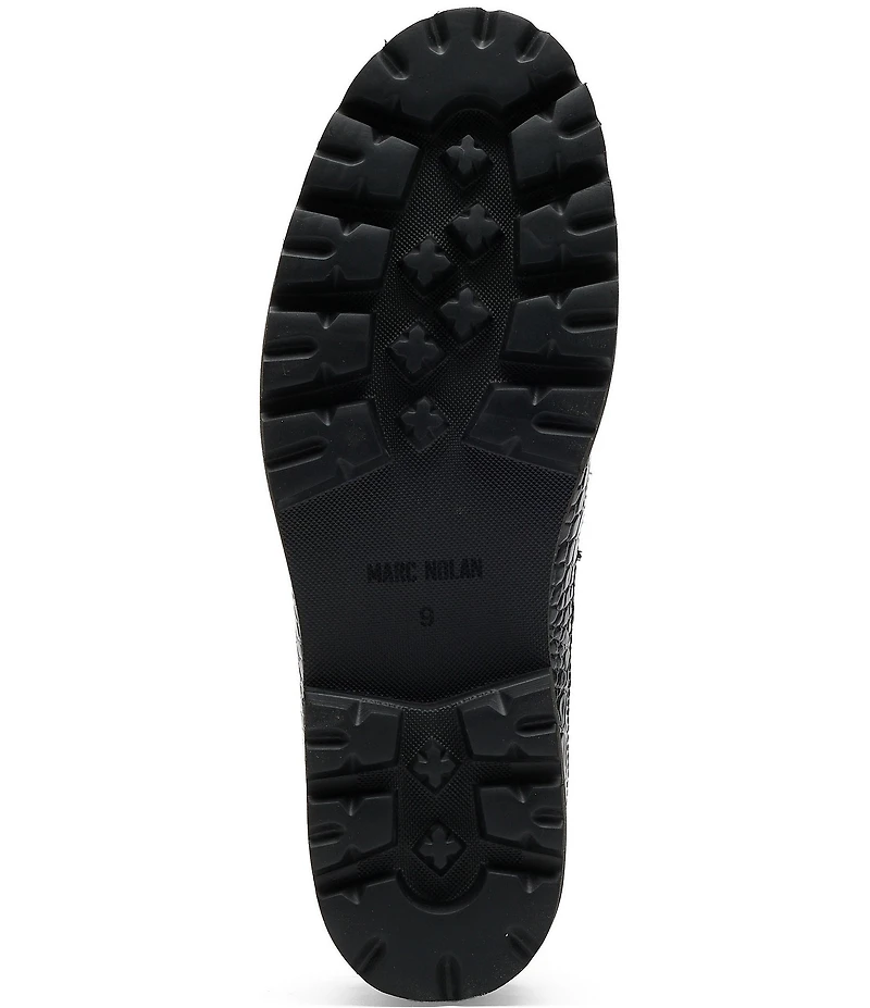 Marc Nolan Men's Adler Croco Embossed Leather Penny Loafers