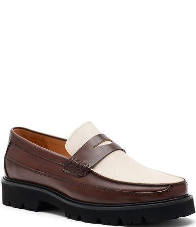 Marc Nolan Men's Adler Glazed Colorblock Leather Penny Loafers