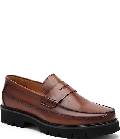 Marc Nolan Men's Adler Glazed Leather Penny Loafers